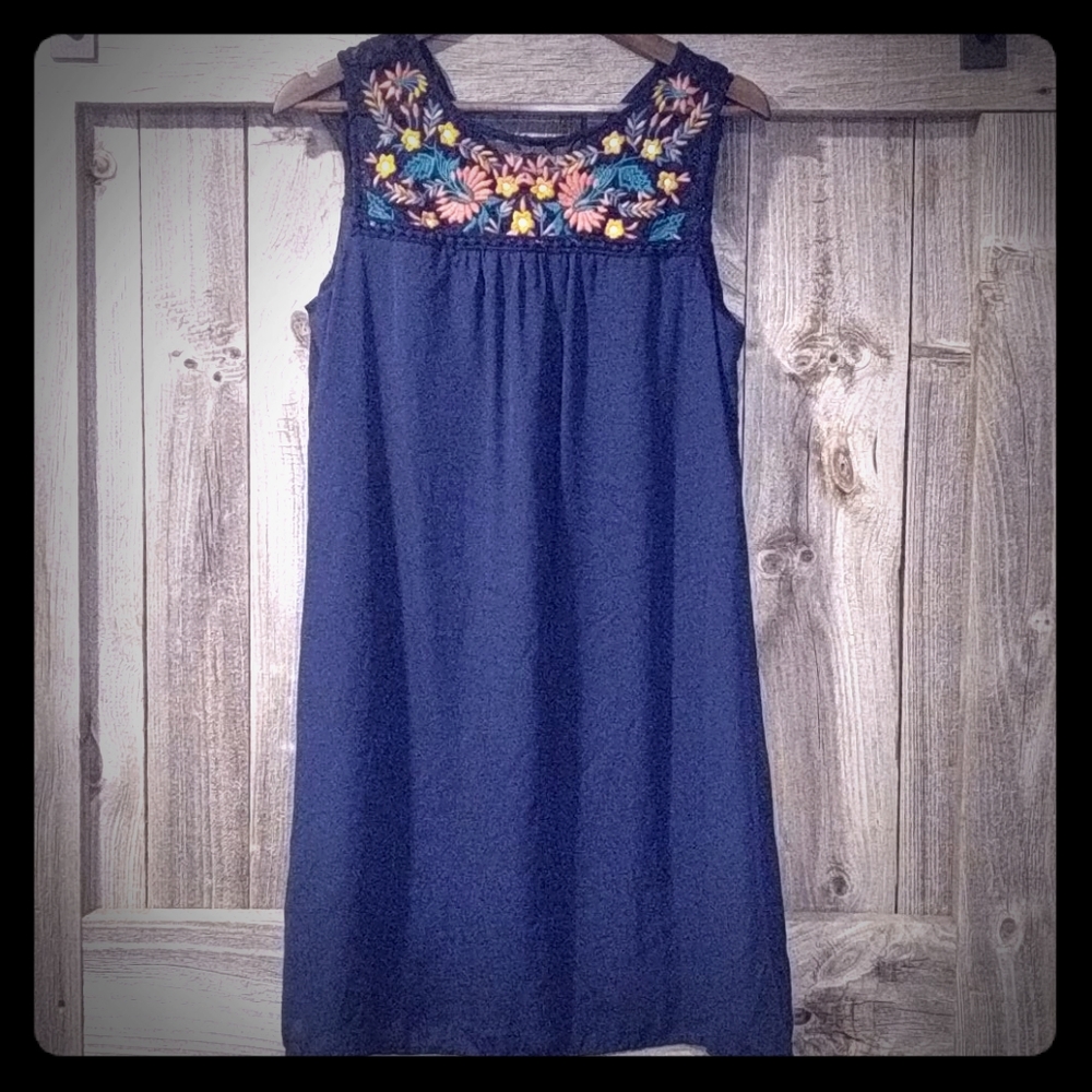 Women's navy blue mid length dress